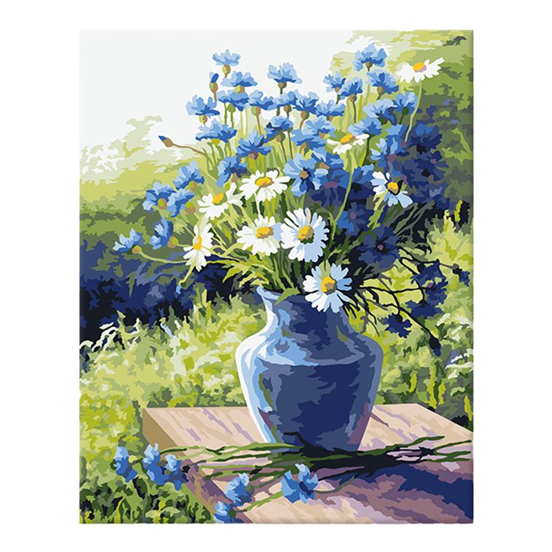 diy数字花卉填充手绘解压油彩画