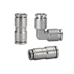 耐高温高压气动304不锈钢快速接头直通变径SPU/PG/PV气管直角插头