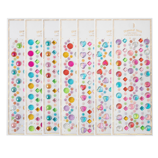 贝壳宝石手链贴纸女孩贴钻水晶立体钻石儿童装饰粘贴画摄影道具