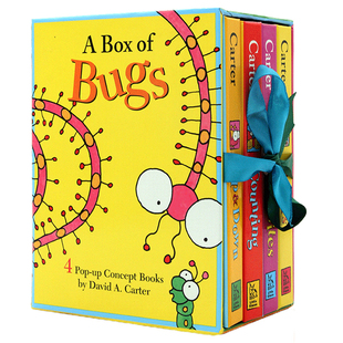 一盒子虫子 A box of bugs 昆虫颜色数字启蒙认知立体书4册 名家 David A. Carter 艺术立体书 英文原版绘本  儿童英语趣味启蒙