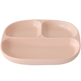 可爱儿童圆角三格陶瓷分餐盘一人食减肥减脂专用控食分格盘早餐盘