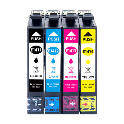 适用爱普生T1411-T1414墨盒四色套装epson ME office 535 560W 570W 620F彩色打印机墨水通用原厂原装141墨盒