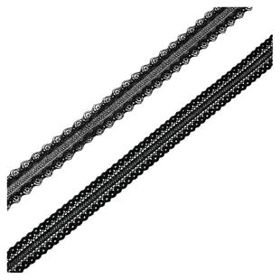 新款台版花边辅料刺绣黑白色细蕾丝带围巾娃衣幼儿园手工制作