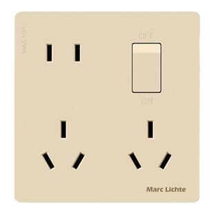 86型超薄暗装墙壁插座双10A一开八孔开关插座厨房可控灯二三三插