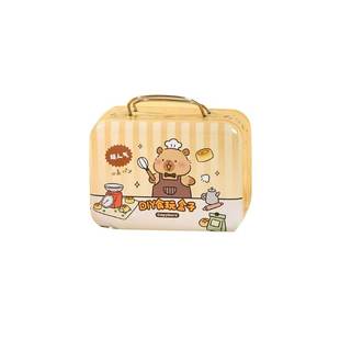 青壹坊卡皮巴拉烘焙屋DIY食玩盒子微缩马口铁盒迷你店铺玩具模型