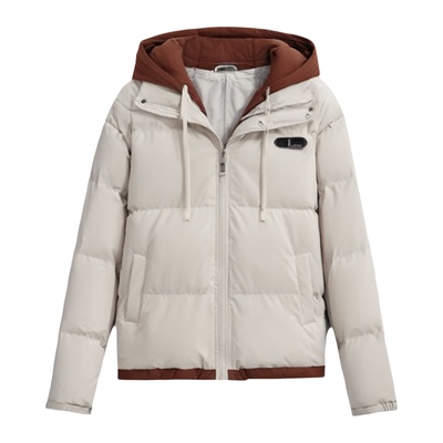 假两件连帽棉衣套装男生过冬外套