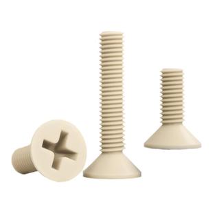 PEEK十字沉头螺丝钉耐高温耐酸碱塑料平头螺栓绝缘树脂高强度螺杆