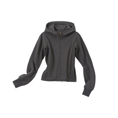 毛圈棉拼接连帽开衫卫衣