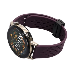 适用华为GT3手表GT5pro表带gt6夏季新款烟紫色Watch5洞洞透气硅胶磁吸扣gt4/2女生高级感3运动智能替换带系列