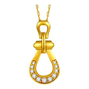 金至尊陈慧琳同款黄金镶钻石项链女 新款金链子足金锁骨链送老婆