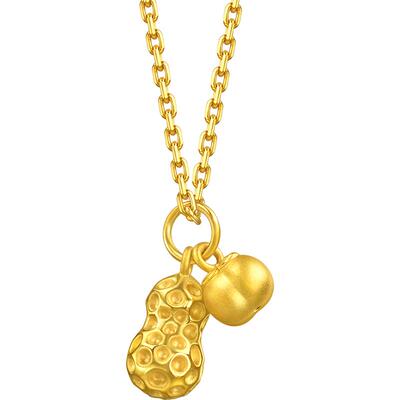 周生生mini好事发生黄金小吊坠足金好柿花生挂坠96211P