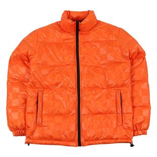 潮物Woo Stussy Puffer Jacket 防泼水棋盘格拉链羽绒棉服外套潮