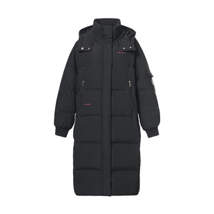 特大码长款过膝羽绒服女300斤冬季胖妹妹200保暖防寒连帽加厚外套