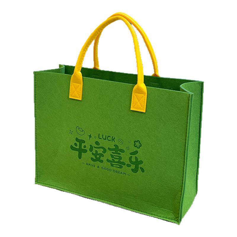 新款红色毛毡包手提袋定制logo大容量包包手提袋环保购物袋礼品袋