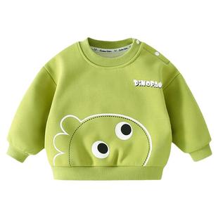 宝宝加绒卫衣秋冬款婴儿上衣加厚女童保暖衣冬季男童儿童内搭打底