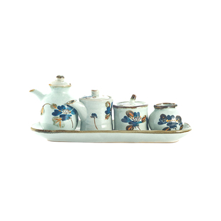 三分厨房陶瓷定量调味盐辣椒罐轻奢醋瓶酱油壶牙签筒套装家用商用