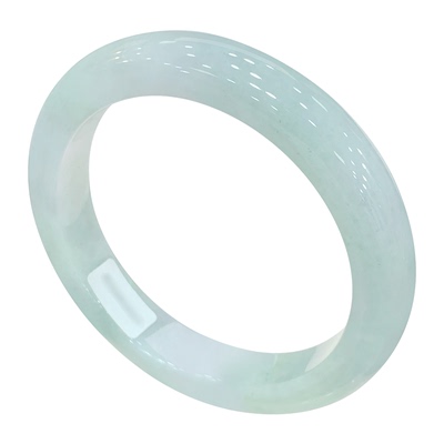 浅语拾光缅甸天然A货翡翠飘淡绿冰润细腻清新种老玉手镯