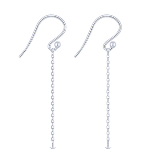 整套S925纯银尾珠耳环耳钩链穿珠子专用耳坠耳饰银配件防过敏流苏