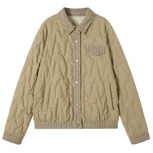 谜底两面穿羽绒服女2025冬新品翻领BOXYFIT短款鸭绒服女254MY1709