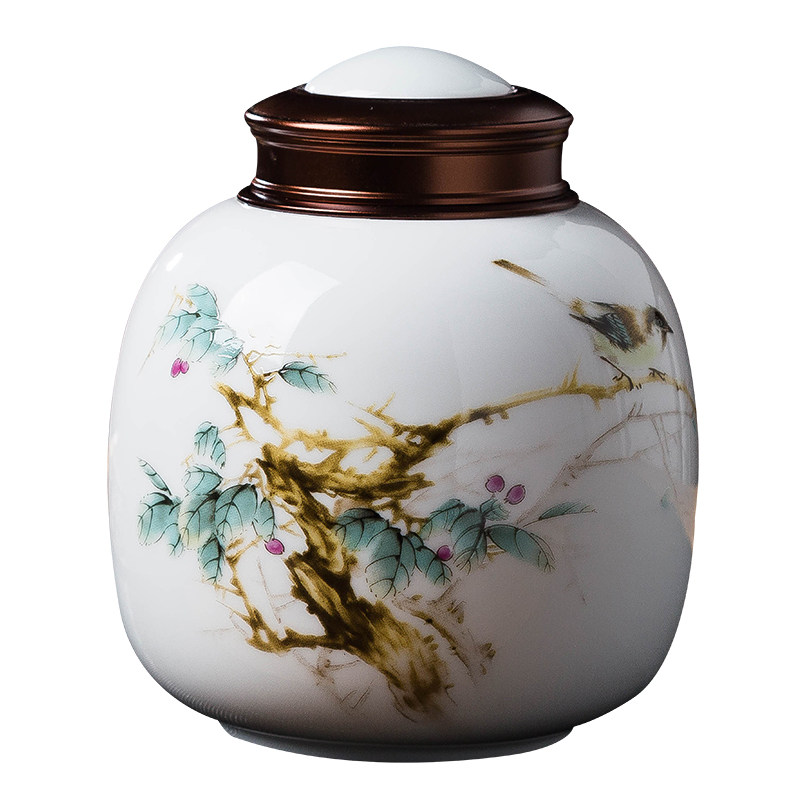 景德镇陶瓷便携中号一斤装茶叶罐