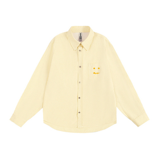 ATRY衬衫外套女春季潮牌美式休闲宽松LOGO刺绣条纹情侣衬衣开衫男