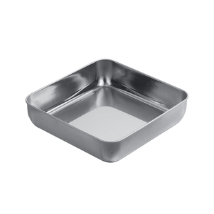 不锈钢正方形盘纯平底日式方盘食物模具蒸糕盘商用烤肉店创意餐盘