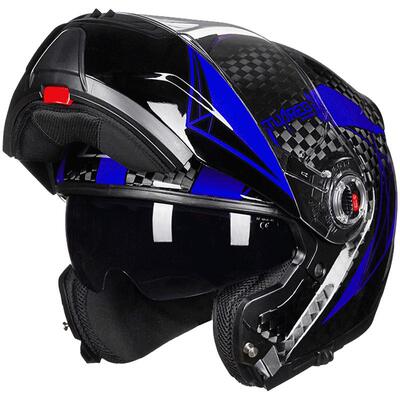 ls2碳纤维冬季截面摩托车头盔