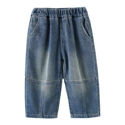 砚台家儿童韩版水洗直筒牛仔裤