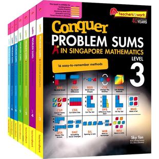 新加坡数学SAP Conquer Problem Sums A In Singapore Mathematics Level 3-6 数学解题技巧练习册 学练结合 小学3-6年级 英文原版