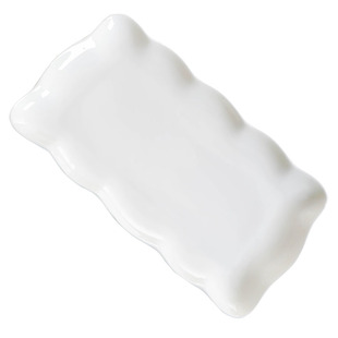 骨瓷10寸白色长条盘寿司盘家用冷菜碟陶瓷餐具早餐盘家用小号鱼盘