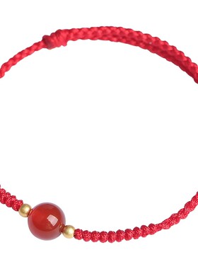 普陀山红绳本命年红玛瑙转运珠