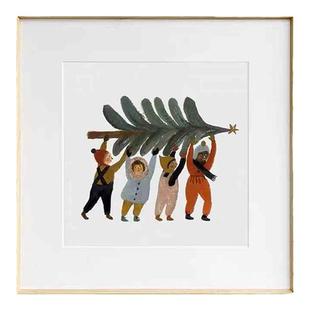 北欧现代可爱手绘卡通装饰画简约儿童房卧室床头挂画艺术画芯定制