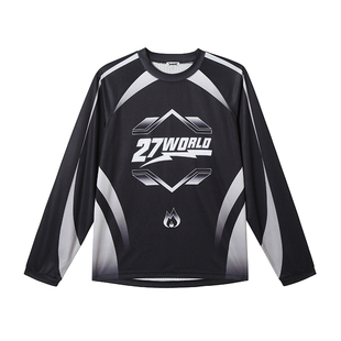 2727WORLD 法老 外骨骼网眼球衣长袖T恤 复古美式街头国潮流休闲