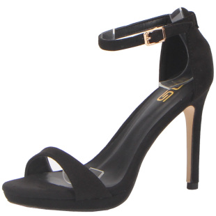 韩版春季艺考走秀超高跟一字扣带凉鞋性感简约细跟露趾女凉鞋大码