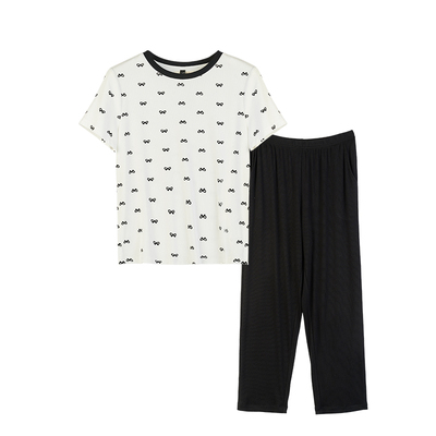 贴心女士罗纹印花家居服