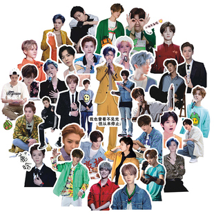 鹿晗贴纸70枚EXO手机壳手账装饰一本相册电脑DIY明星应援周边