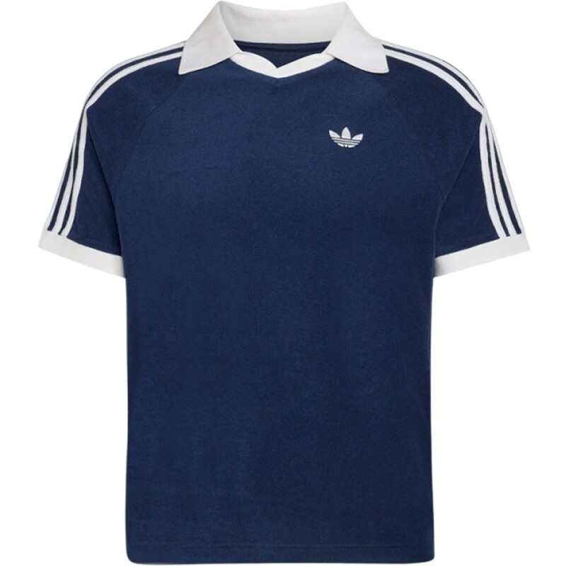 adidas阿迪达斯三叶草男子休闲风撞色运动V领短袖POLO衫KW7398