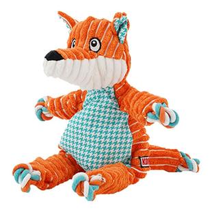 KONG狗玩具发声磨牙绳结补丁熊毛绒松软狐鳄鱼猴安抚宠物陪伴解闷