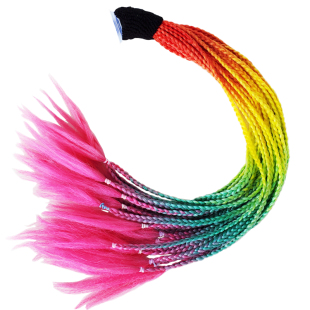 头盔辫子机车摩托车电动车女外卖装饰24根吸盘辫子马尾辫小辫脏辫