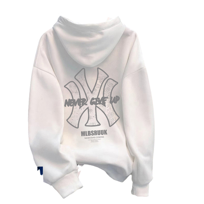 重磅加绒卫衣女士大码连帽外套