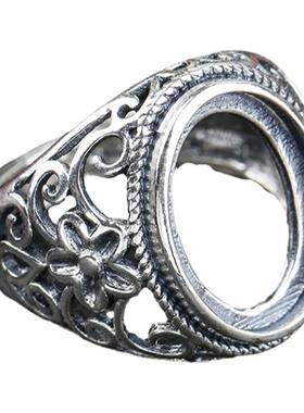 南红镶嵌蜜蜡绿松石琥珀戒指空托