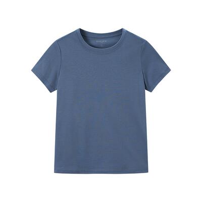 【60S液氨T】马恩MAXNEW2025夏新款白色长绒棉t恤女正肩短袖上衣