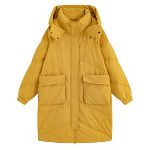 加肥大码中长款冬季羽绒服女200斤胖mm帽子可拆卸加厚保暖外套300