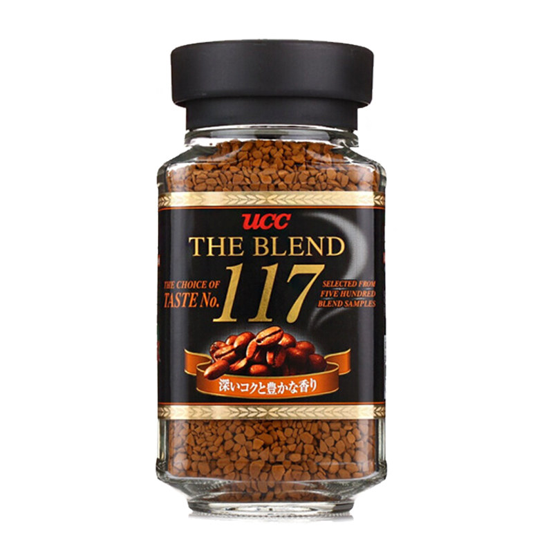 日本进口ucc117黑咖啡粉70g瓶装
