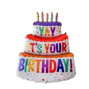 生日装饰气球周岁创意可爱蛋糕拍照道具场景布置大号铝膜数字气球