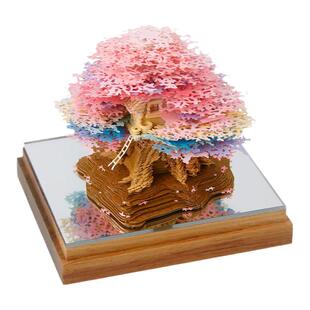 2026全景树屋纸雕日历3D立体模型手撕便签纸创意台历女生生日礼物