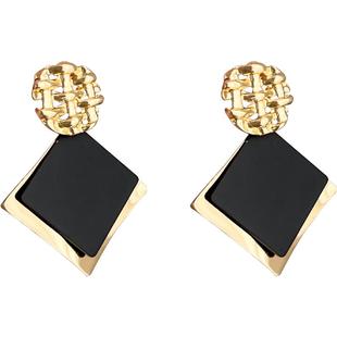 黑色独特几何耳夹女无耳洞气质小香风轻奢高级感复古新款夸张耳饰