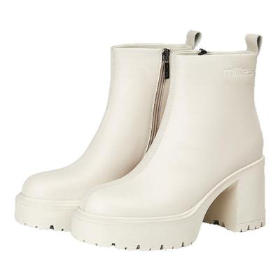 妙丽厚底高跟防水台时装靴女加绒