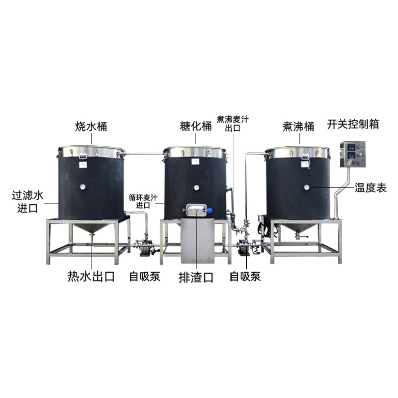 美式啤酒桶精酿啤酒设备不锈钢桶含糖化锅煮沸锅烧水桶帝伯仕厂家