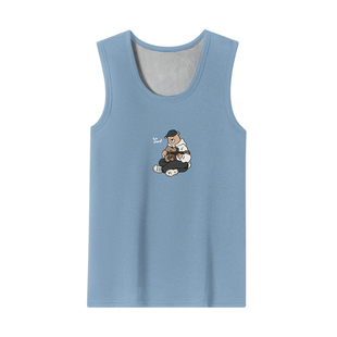 青少年儿童保暖背心男大童初中高中学生加绒加厚秋冬内穿马甲打底